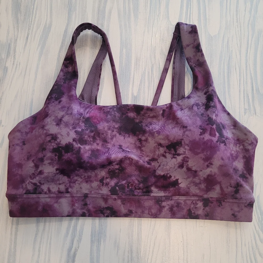 Athleta Exhale Purple Tie Dye Sports Bra Small - Picture 6 of 9